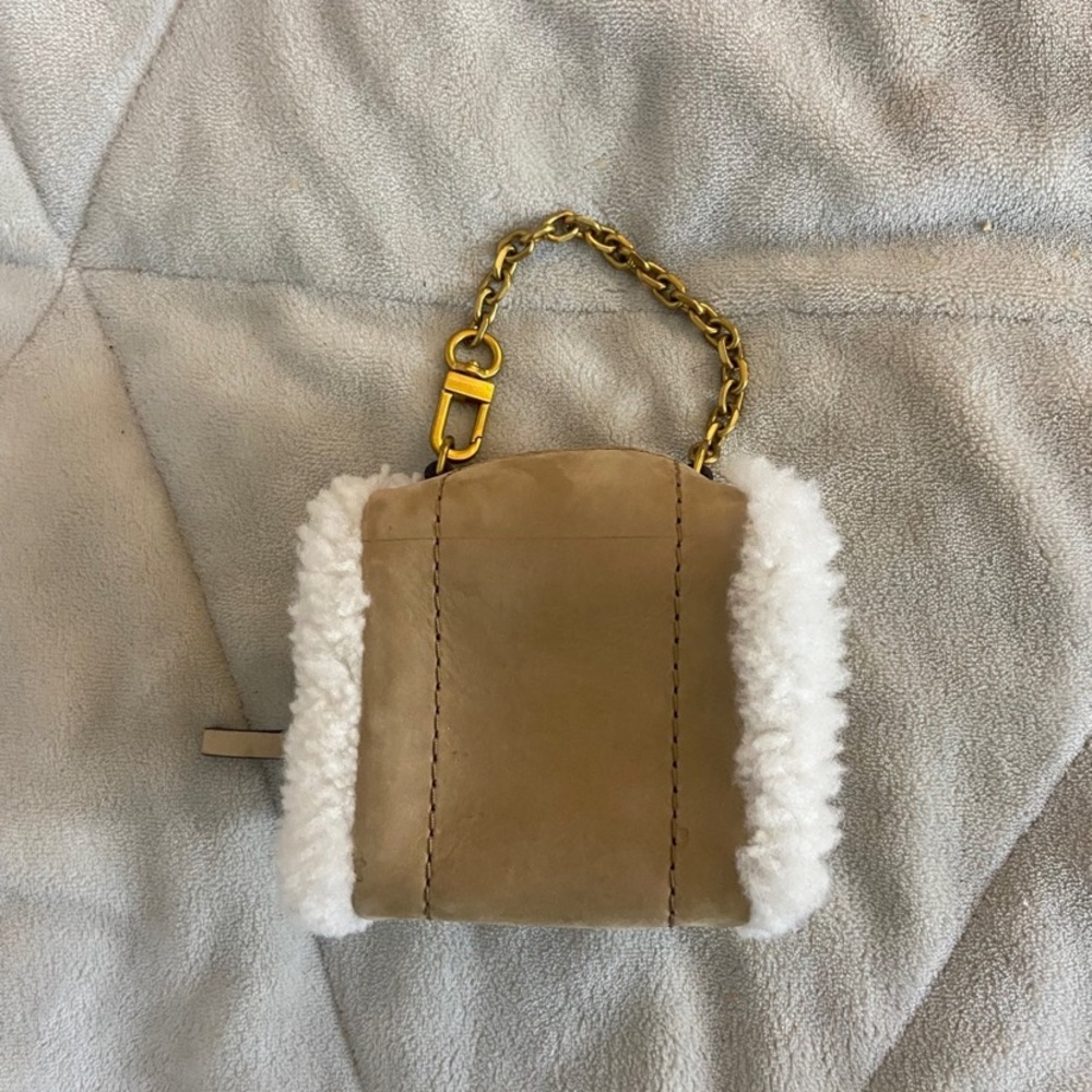 Tory Burch Sadie Shearling Mini Square Pouch